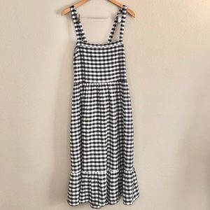 LOFT Black and White Gingham Dress